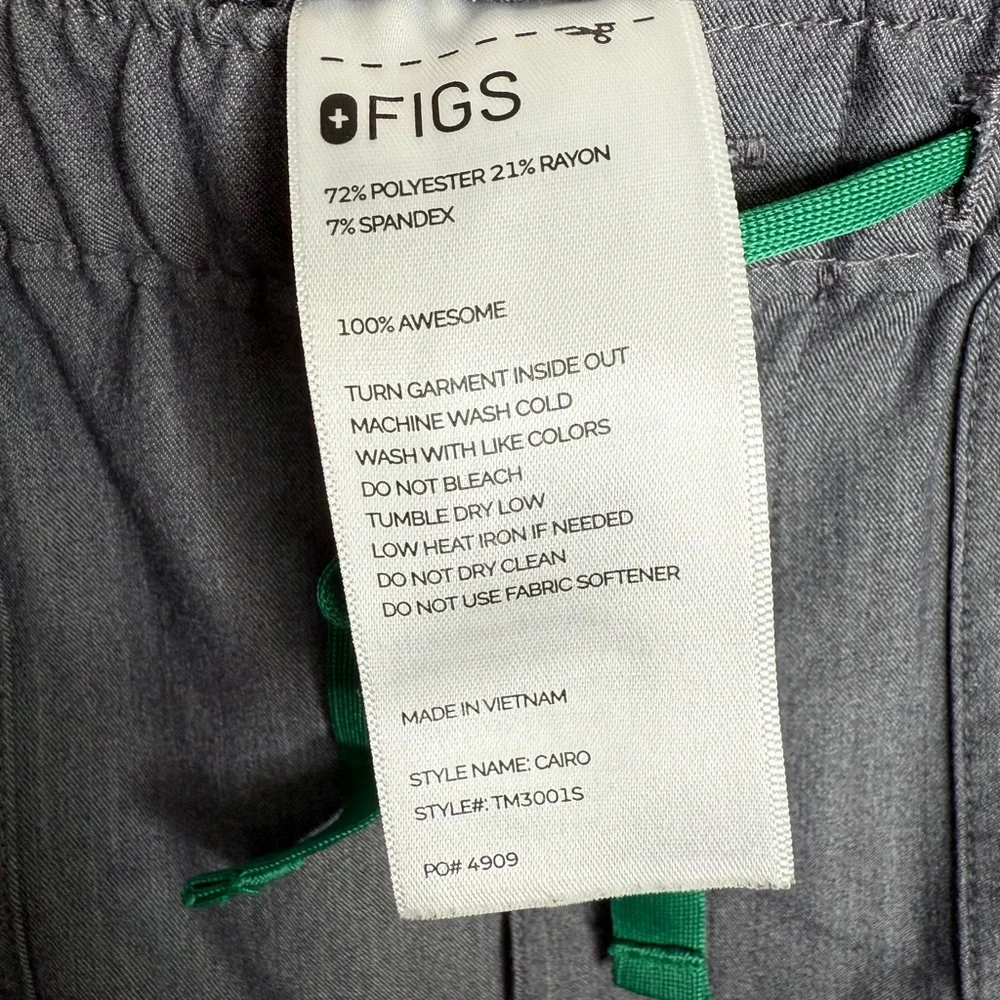 Figs Men’s Cairo Graphite Gray Cargo Scrub Pants M-293 Sz Medium Short